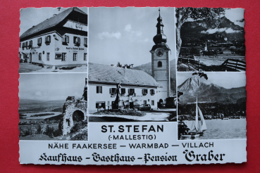 AK St Stefan / 1950-1970 / Mehrbildkarte / Nähe Faakersee / Warmbad / Villach / Kaufhaus Gasthaus Pension Graber / Segelboot / Kärnten